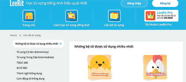 hcoj từ vựng tiếng anh với leerit