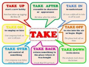 11 cụm động từ với take
