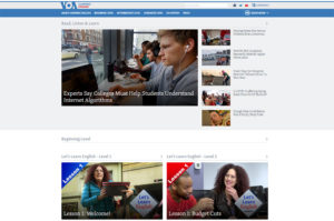 Trang chủ của trang VOA Learning English