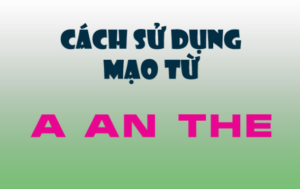 cách sử dụng mạo từ trong tiếng anh