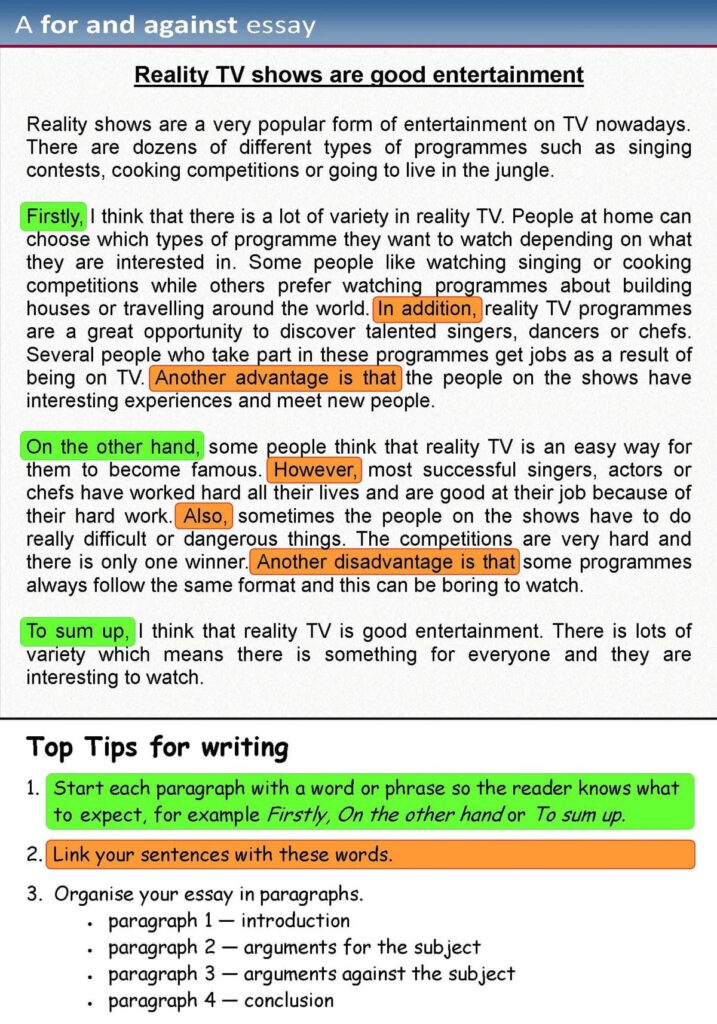 Các Bài Essay mẫu sử dụng từ nối - linking words hiệu quả