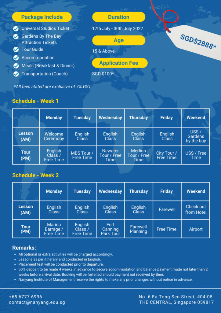 Du Học Hè Singapore 2022